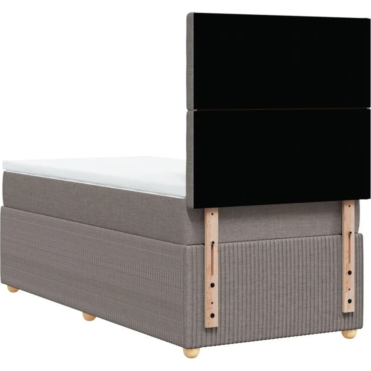 vidaXL Boxspringbett mit Matratze Taupe 100x200 cm Stoff 3294285 – Bild 8