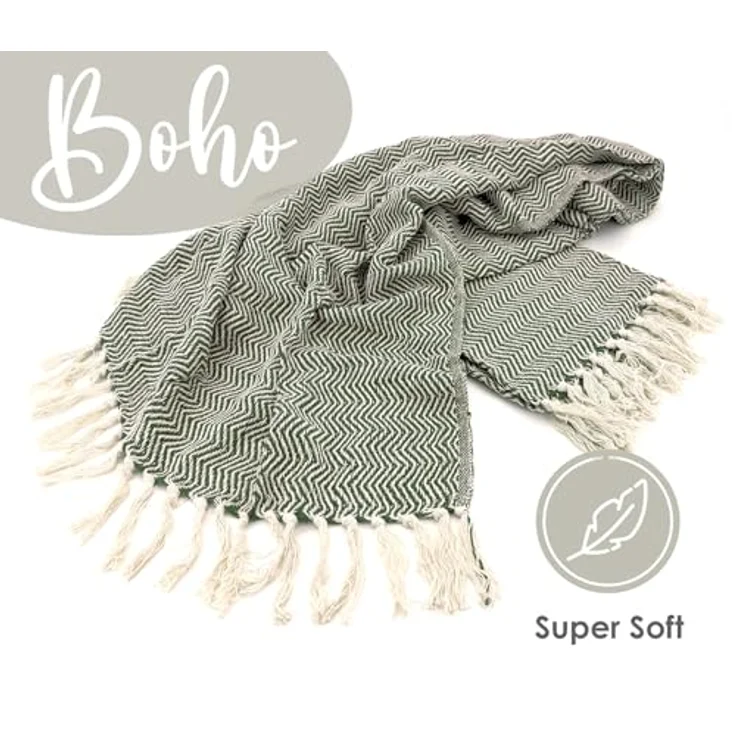 Wohndecke Strick Kuscheldecke Wolldecke Sofadecke 180x130 cm, heimtexland, Fransen Strickdecke Boho I 100% BW I weich, warm, natürlich – Bild 4