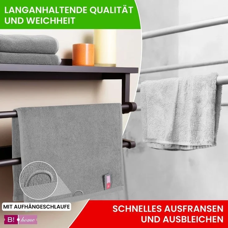 B!HOME Handtücher Set Saunatücher, Duschtücher, Gästehandtücher 100% Baumwolle, (Spar-Set, 8-St), flauschig saugfähig Frottee weich – Bild 4