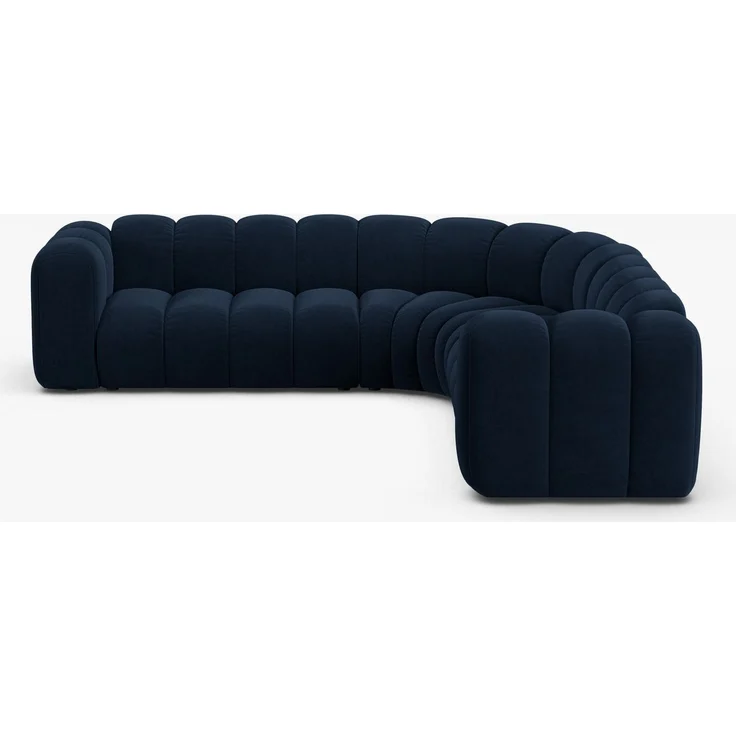 Micadoni symmetrisches Ecksofa Lupine 5-Sitzer mittelgroß Samt Salvador Königsblau – Bild 1