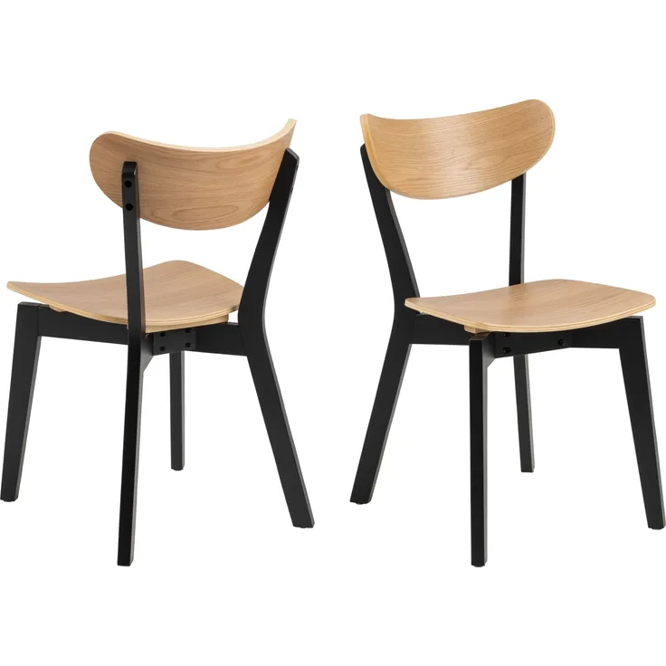 Esszimmerstuhl >Roxby< (2er-Set) in natürlich, Holz - 45x79,5x55cm (BxHxT)