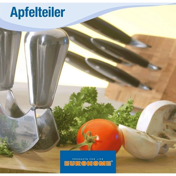 EUROHOME Obstschneider Apfelkernausstecher für müheloses Entkernen, (1-tlg, Obstschneider 17 x 11 x 4,5 cm), Apfelschneider aus Aluminium - Apfelteiler – Bild 3