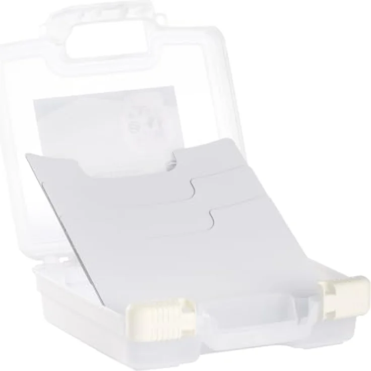Vaessen Creative Aufbewahrungsbox mit Magnetblättern für Stanzschablonen, Transparent, 24,5 x 25,4 x 7,5 cm – Bild 3
