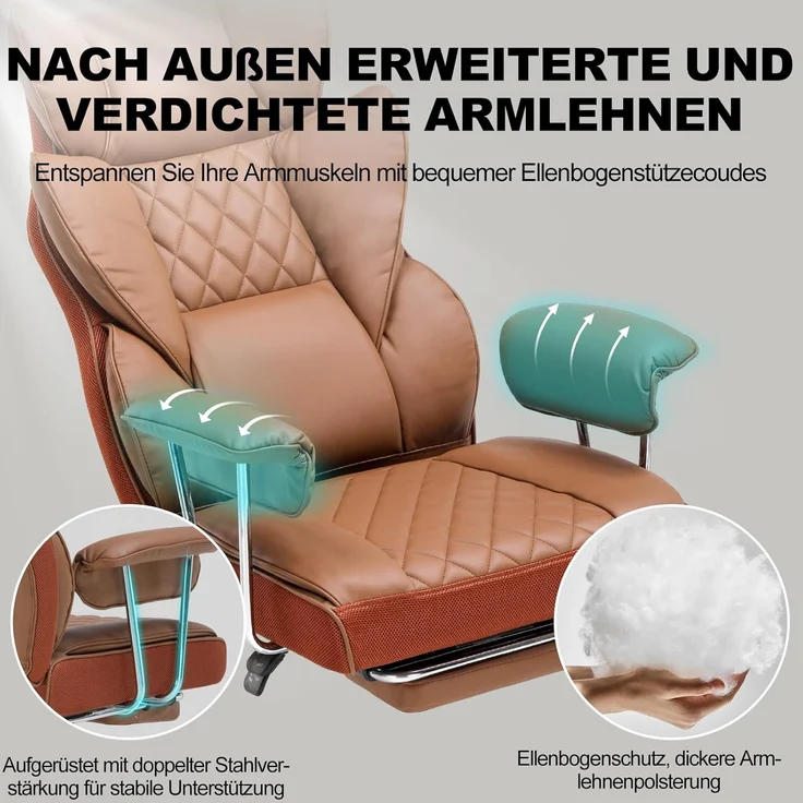 GTPLAYER Gaming-Stuhl Gaming Stuhl, Gamer Stuhl, Ergonomischer Bürostuhl Stoffoberfläche (Packung), Schreibtischstuhl Chefsessel mit Fußstütze höhenverstellbar kunstleder – Bild 8