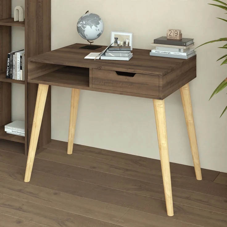 Skye Decor 'Offer - Antique Walnut, Wooden' Schreibtisch, Antik-Walnuss / Holz, 90 x 80 x 60 cm – Bild 4
