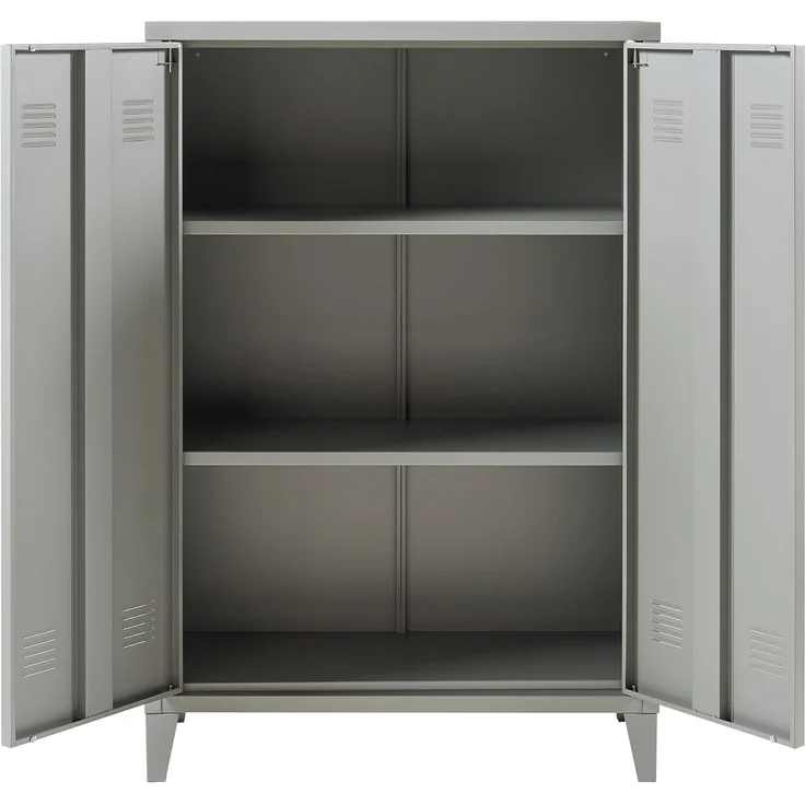Metallschrank Oripää 110x75x33 cm Dunkelgrau [en. casa] – Bild 4