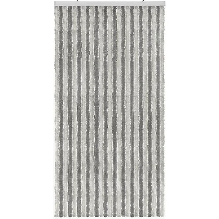 Moritz Flauschvorhang aus Chenille 90 x 220 cm hellgrau grau Türvorhang als Fliegenschutz Insektenschutz für Camping Wohnwagen – Bild 5