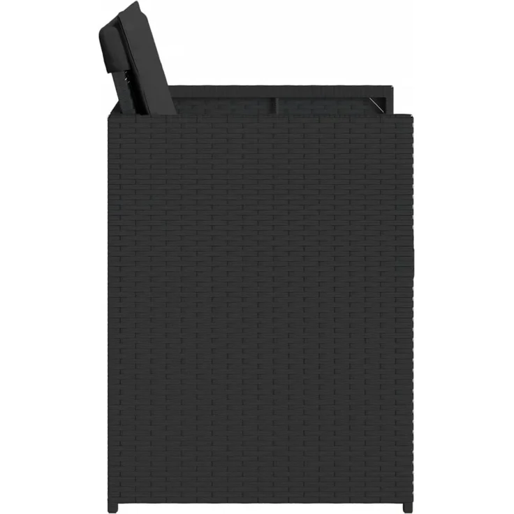 vidaXL Gartenstühle mit Kissen 4 Stk. Schwarz Poly Rattan 364984 – Bild 6