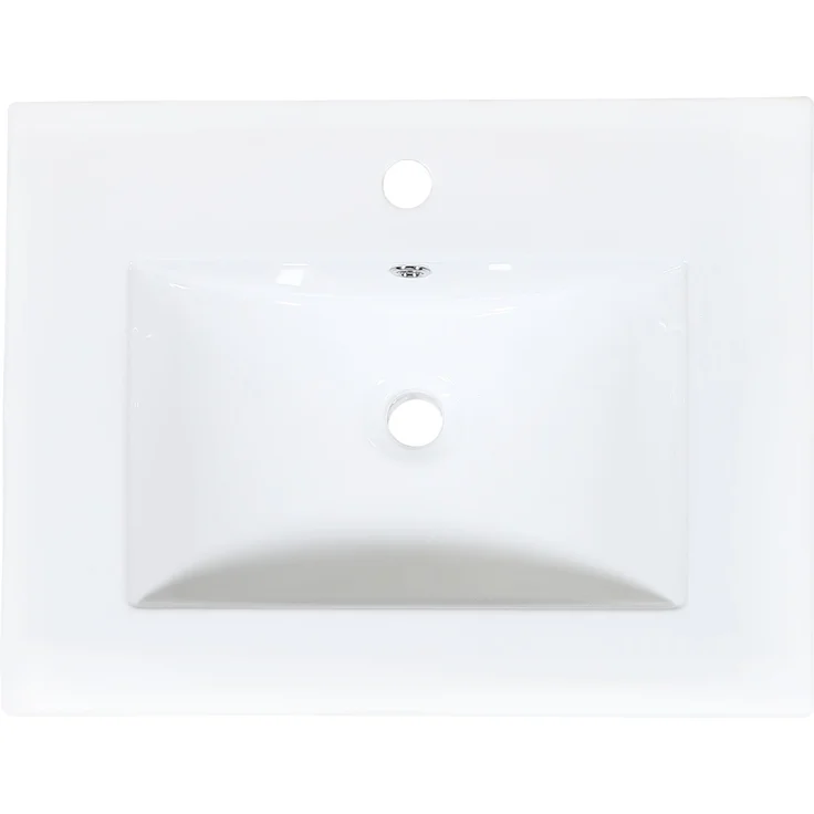 Freistehender Badschrank mit Keramikwaschbecken, B 61 x T 47 x H 87 cm, MDF in Walnussoptik – Bild 9