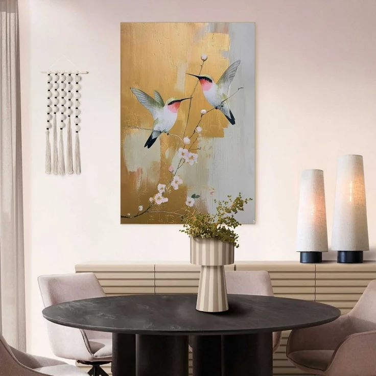 Reinders! Wandbild Subtiler Flug, Tiere (1 St), Wohnzimmer - Gold - MDF - Tiere - 90x60 cm – Bild 1