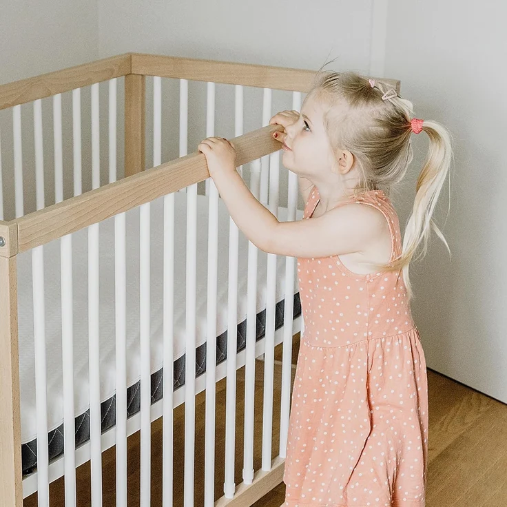 Ehrenkind® Babybett PUR 120x60 aus Buchenholz | Natur | Kinderbett 9-Fach höhenverstellbar mit entnehmbaren Stangen | Baby Bett – Bild 2