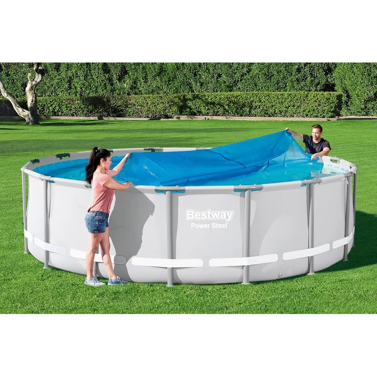 PE-Solarabdeckplane Ø 462 cm, blau, rund – Bild 7