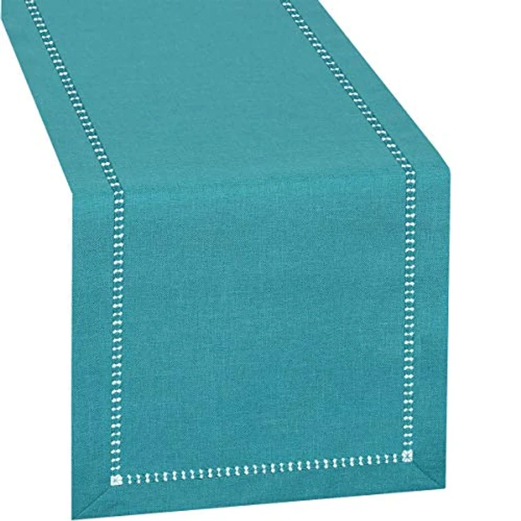 Grelucgo Handgefertigter Tischläufer mit Hohlsaum, rechteckig, 35,6x183,9 cm – Bild 2