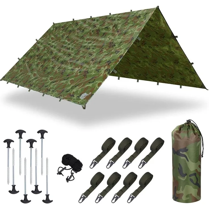 yourGEAR Sonnensegel yourGEAR Bushcraft Tarp 4,3x4,3 Regendach Sonnensegel 5000mm