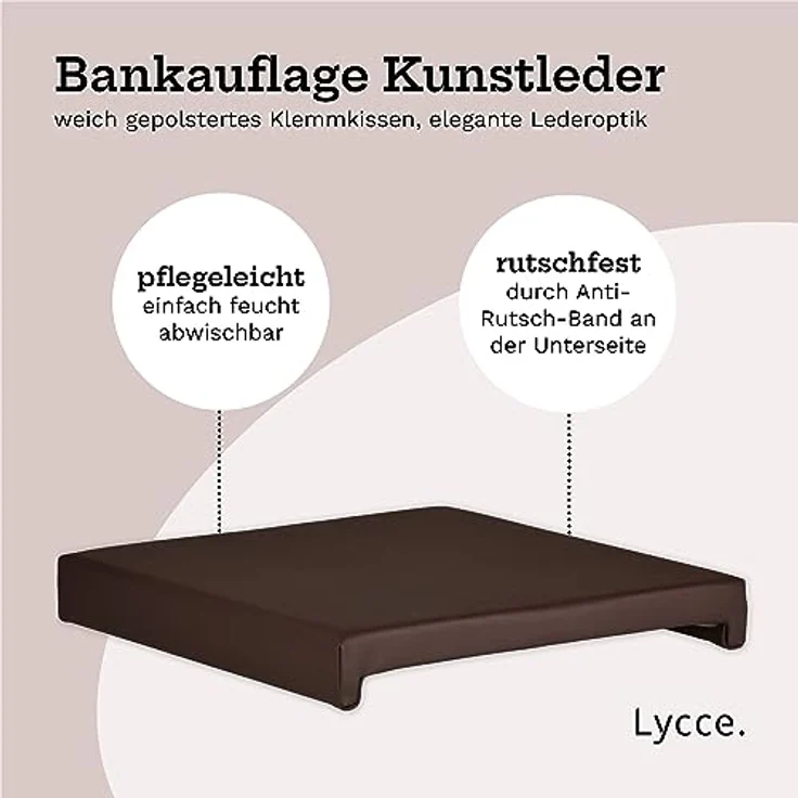 Lycce Bankauflage Bankkissen Klemmkissen Sitzkissen mit 2 Leisten, 40cm Klemmtiefe, (1 St), verrutscht nicht, mit Klemmfunktion, versch. Farben – Bild 3