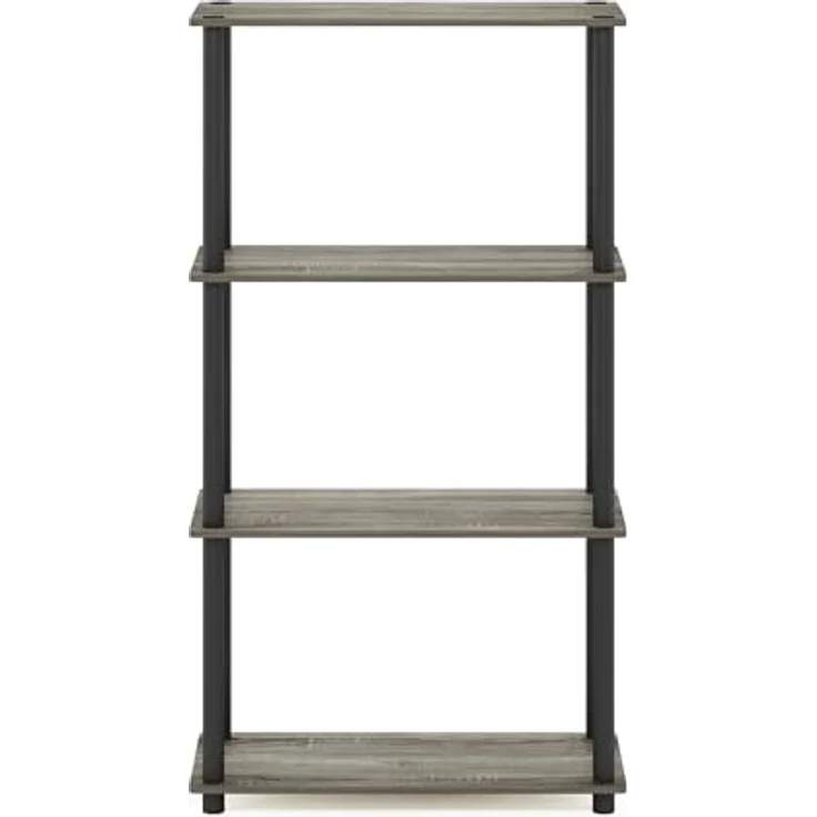 Furinno Turn-N-Tube 4-Stufe Mehrzweck-Regal, French Oak Grey/Black, 59. 9 (Breite) x 109. 9 (Höhe) x 29. 7 (Tiefe) cm – Bild 9