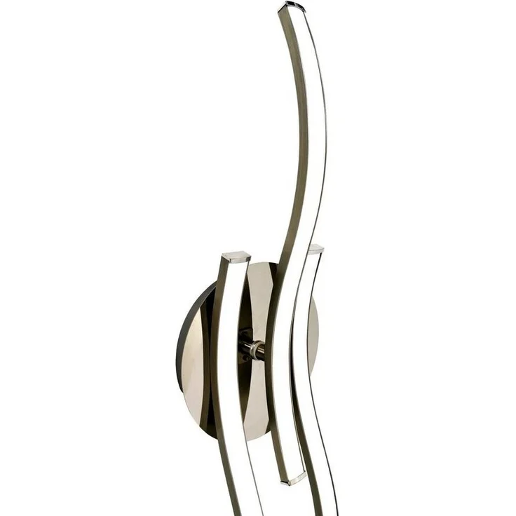 TRANGO LED Deckenleuchte, 3155 Design LED-Deckenleuchte Serie *WAVE* 3 Flammen mit 1 schwenkbar Leuchtenarm I modern & chic I in Wellenform I Deckenlampe I 3x5 Watt LED Modul, 3000K warm-weiß I Nickel matt & Chrom – Bild 3