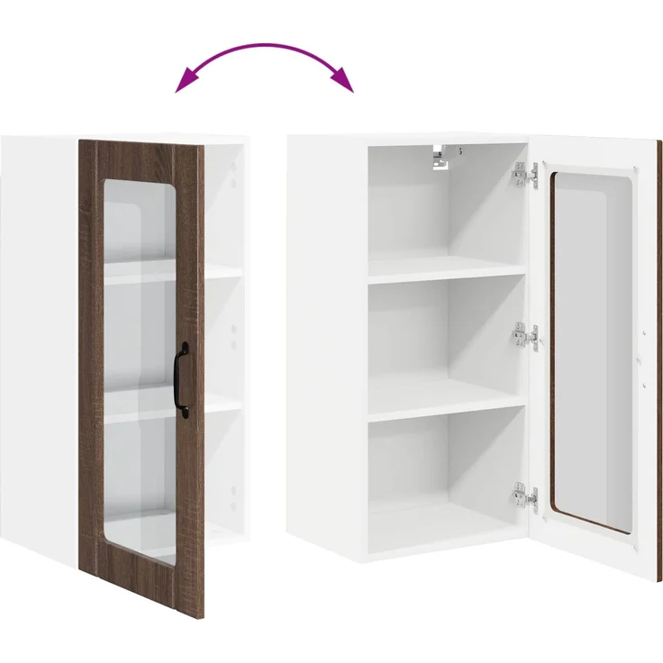 vidaXL Wandglas-Schrank PORTO 2 stk. Braun Eichen-Optik 885350 – Bild 12