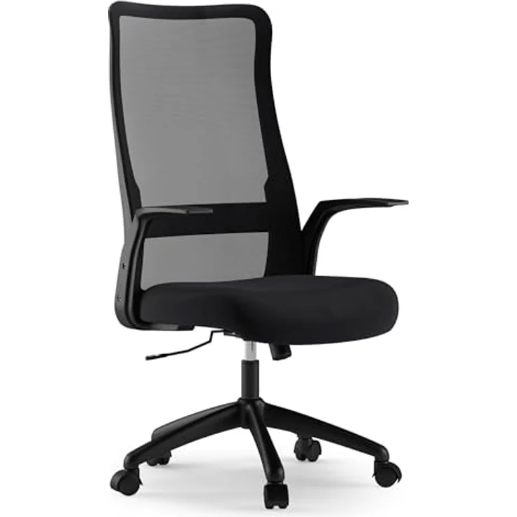 SENSE7 ergonomischer Bürostuhl Juno, Office Chair mit Wippfunktion, Armlehnen, Bürosessel mit atmungsaktiver Rückenlehne, Computerstuhl bis 130kg, Drehstuhl aus Mesh, Rückenschonend, schwarz – Bild 2