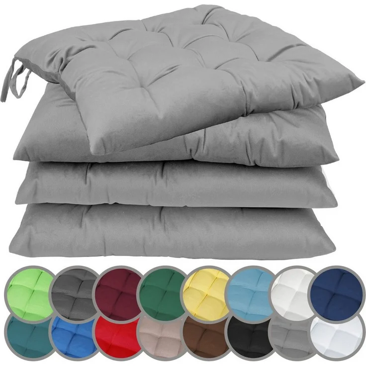 NatureMark Sitzkissen Sitzkissen 40 X 40 CM, Universal Sitzpolster Kissen, schadstoffgeprüft, Silber grau – Bild 1
