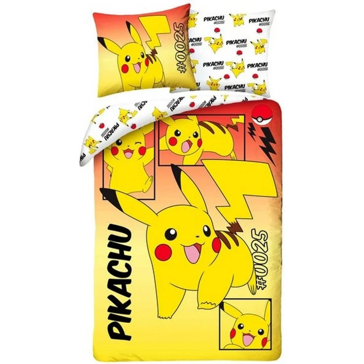 Halantex Bettwäsche Pokemon - Pikachu #0025 - Wende-Bettwäsche-Set, 135x200 & 80x80, Baumwolle, 100% Baumwolle – Bild 4