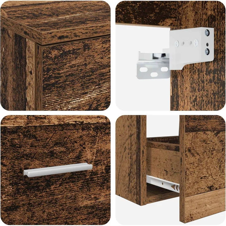 vidaXL Badezimmerschrank-Set 2 stk. Altholz 92,5 x 44,5 x 50 cm 3404022 – Bild 6