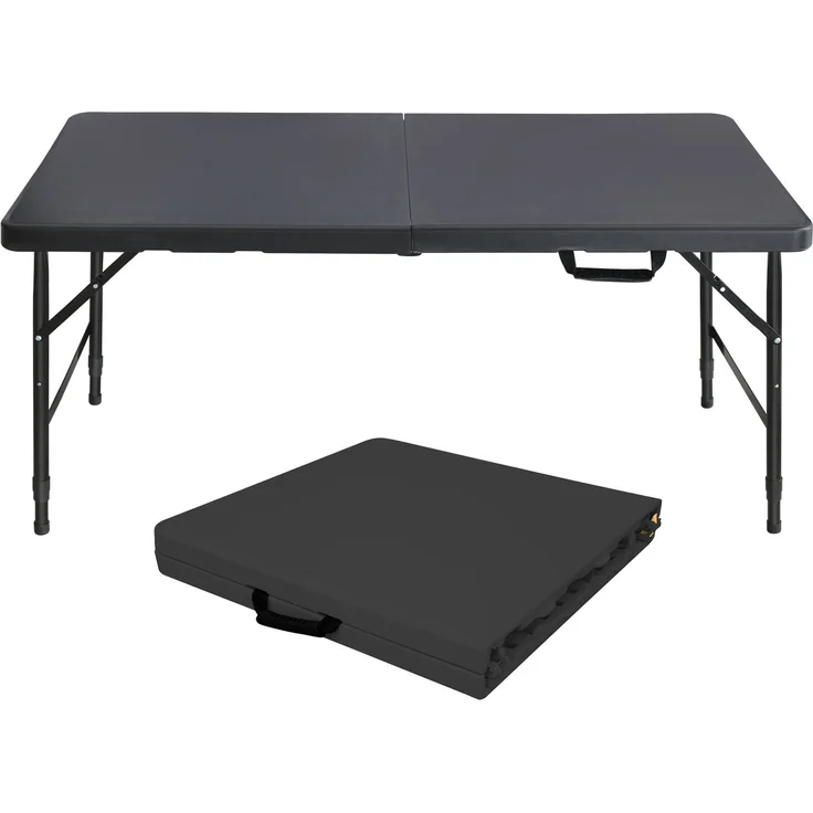 Abrihome Gartentisch 25 cm höhenverstellbar mit 135 kg Tragkraft, Schwarz, 74x61x125 cm – Bild 2