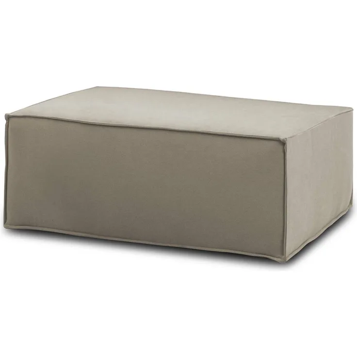 Dmora Assisi-Pouf, Wohnzimmer-Pouf, Relaxsessel aus gepolstertem Stoff, 100 % Made in Italy, 100 x 70 x 43 cm, Taupe