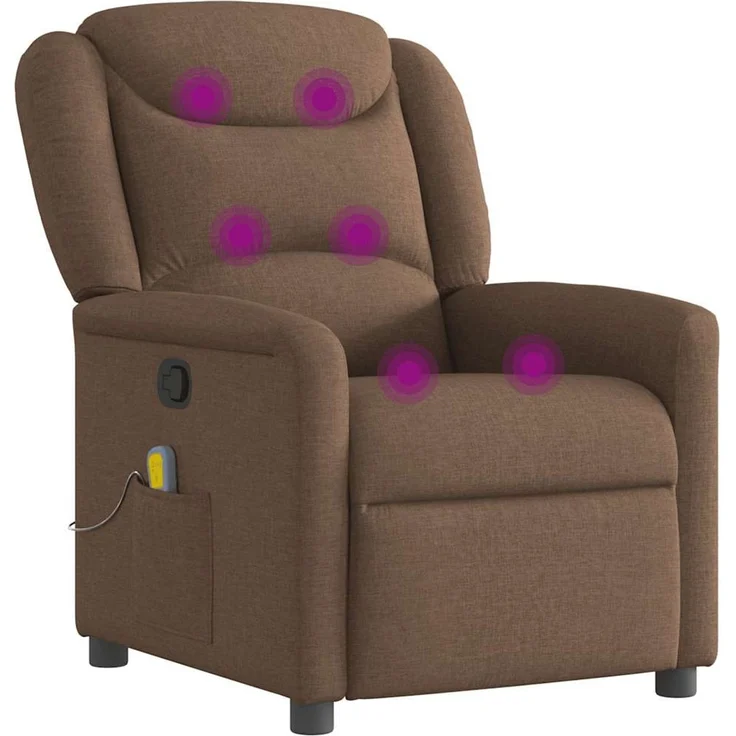 vidaXL Massagesessel Braun Stoff 4015610 – Bild 6