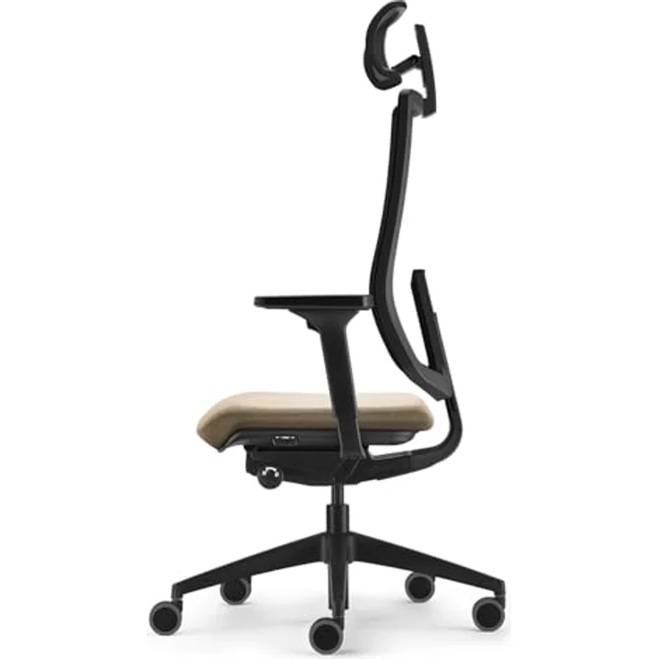 Sedus, se:do PRO Light 2, ergonomischer Bürostuhl, Netzmembran, Creme, Lordosenstütze, Nackenstütze, höhenverstellbar – Bild 6