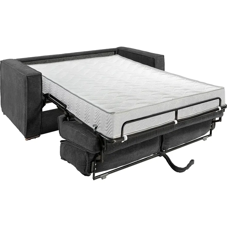 Vente-unique - LORETO Sofa SamtStoff Grau - B 223 cm95 cm x H 90 cm x L 195 cm – Bild 4