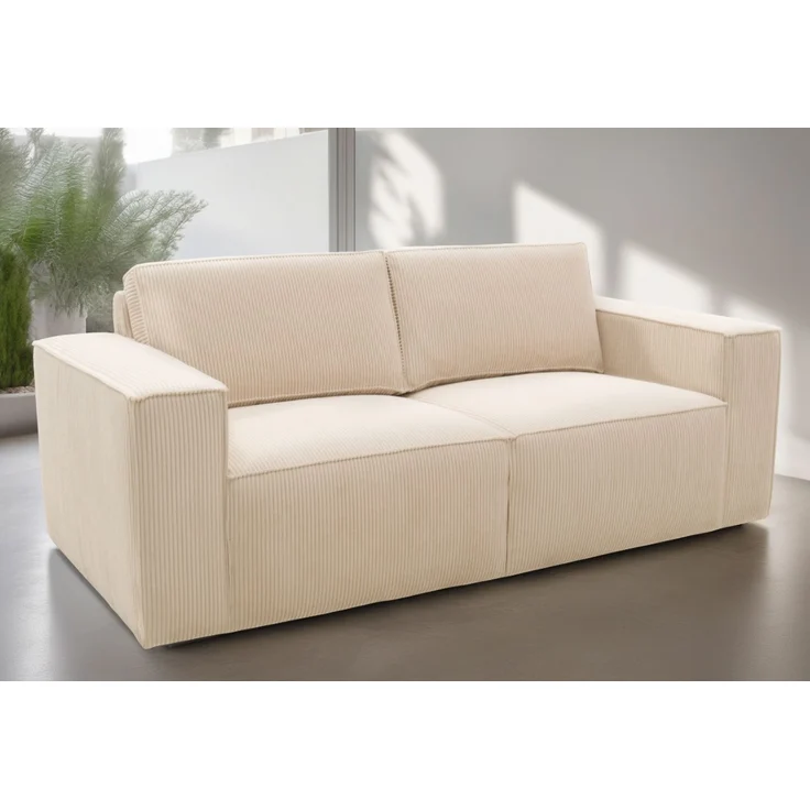 DOMO. collection Sofa 100017, 2-Sitzer mit Rückenkissen und Armlehnen, 2er Couch, Polsterganitur, 210 x 93 x 84 cm (BxTxH), creme – Bild 10