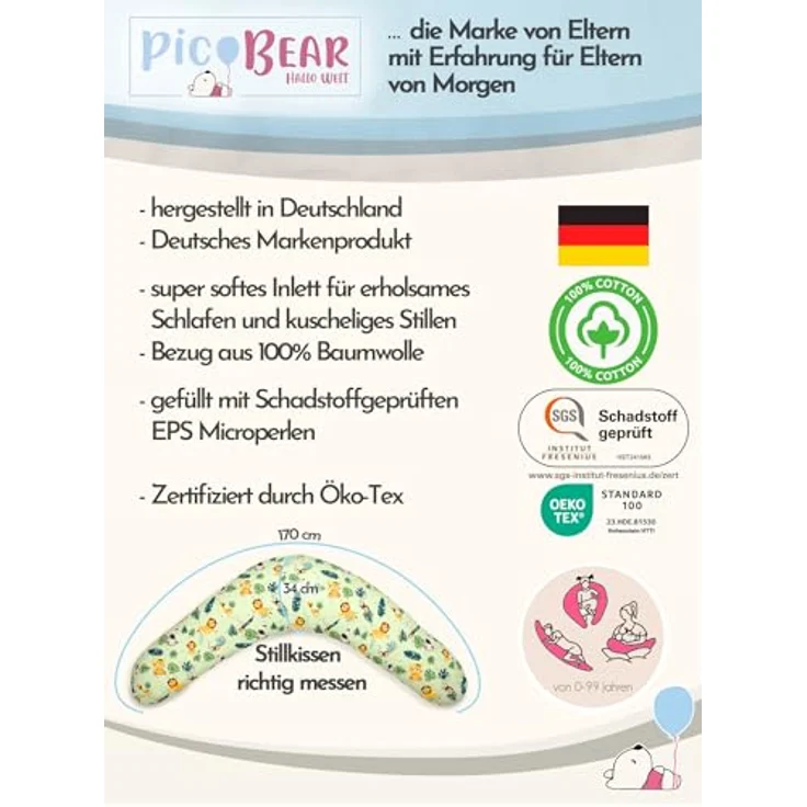 pic Bear Stillkissen Medium 170 cm, Erdbeer-rot : Erdbeer-rot – Bild 6