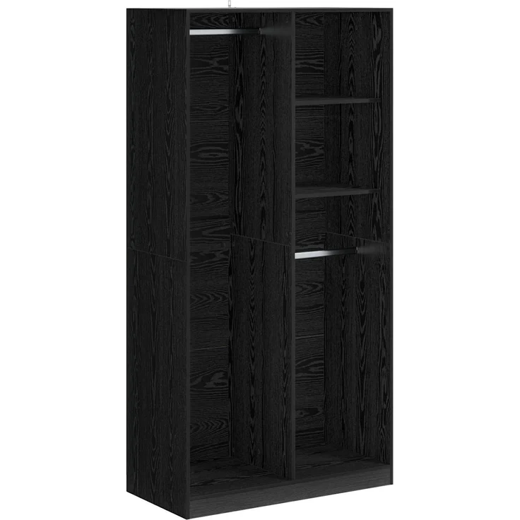 vidaXL Kleiderschrank Schwarz Eichen-Optik 100 x 50 x 200 cm 3446632 – Bild 2