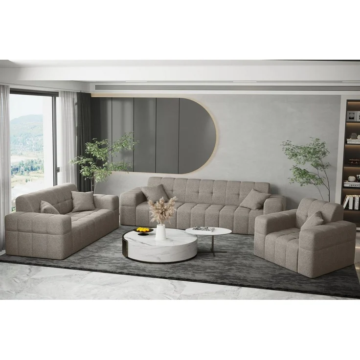 Sofa Designersofa NANCY 2-Sitzer in Stoff Neve Macchiato – Bild 2