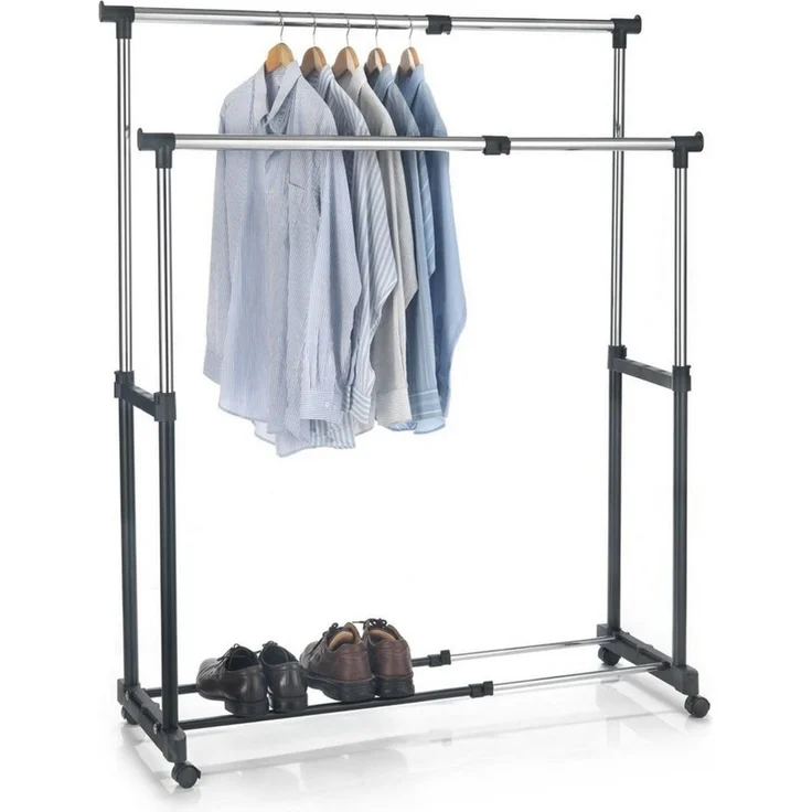 CARO-Möbel Garderobenständer CASA, Rollgarderobe Garderobenständer Kleiderständer Kleiderwagen Kleidersta