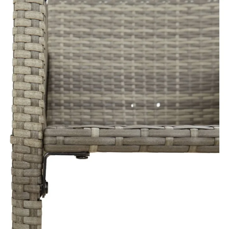 vidaXL Garten-Barhocker 2 Stk. Grau Poly Rattan 368704 – Bild 9