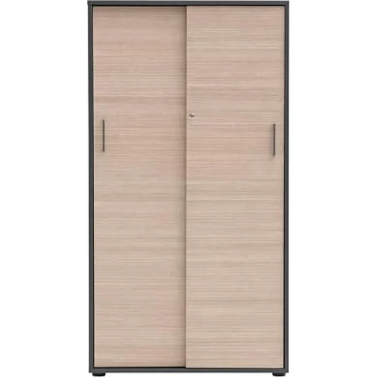 Schildmeyer Aktenschrank Metz 702095, abschließbar, anthrazit/Canello Eiche Dekor, 80 x 38,2 x 150 cm – Bild 3