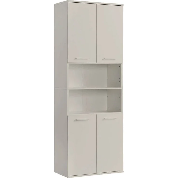 mokebo Hochschrank Der Kapitän (180 x 33 x 34 cm, in Kaschmir, mit 5 Einlegeböden) hoher Badschrank, Badezimmerschrank, Badregal in Beige Grau – Bild 5