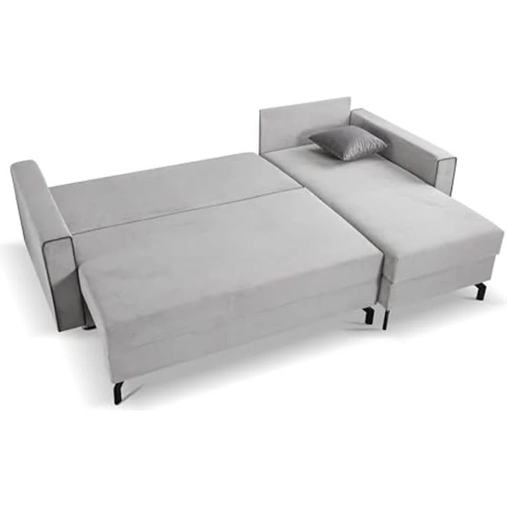Ecksofa (B/H/T: 230x89x148 cm) in Hellgrau – Bild 6