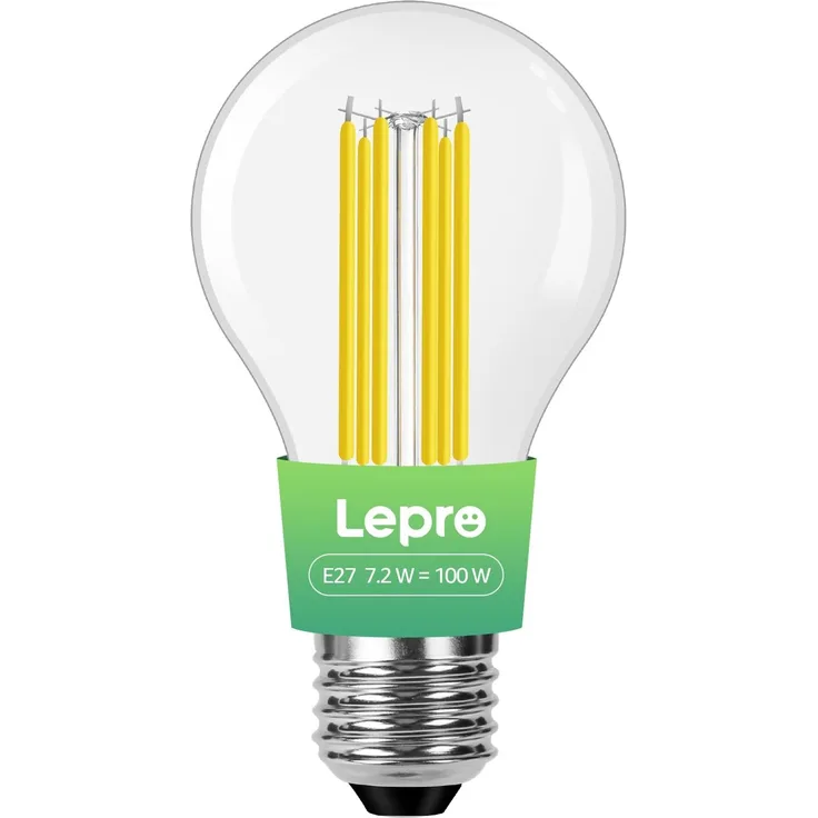 Lepro Energieklasse A E27 LED Warmweiss, 7.2W 1521 Lumen Glühbirne E27, Nicht Dimmbar, A60 Led Birne, 2700 Kelvin Warmweiß, 300° Abstrahlwinkel Energiesparlampe, ersetzt 100W Leuchtmittel, 1 Stück