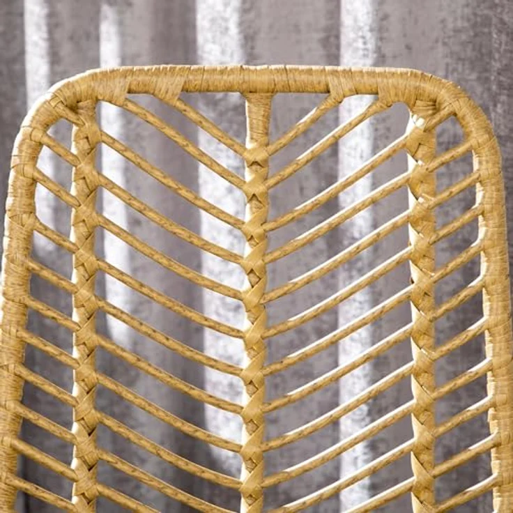 HOMCOM Barhocker Rattan Barhocker Satz (Barhocker, 2 St, Esszimmerstühle), Gelb+Schwarz 52 x 42,4 x 102 cm – Bild 10