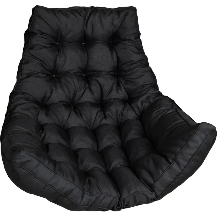 sunnypillow Polsterauflage Hängesessel Kissen - Auflage für Rattan & Polyrattan Hängeschaukel, Schwarz – Bild 5