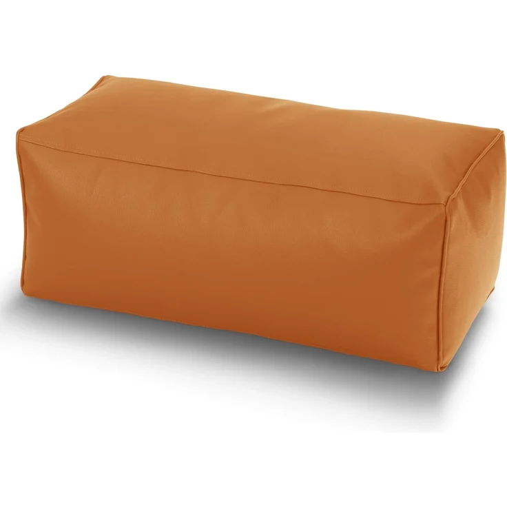 Green Bean® Sitzhocker aus Kunstleder - Pouf mit EPS Perlen Füllung - 70 x 33 x 28cm - perfekte Ergänzung zum Sitzsack - Cognac – Bild 1