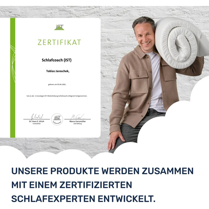 Dailydream “Model M“ viscoelastischer Matratzentopper mit Memory Foam Effekt, Weiß, 140 x 200 x 5 cm – Bild 4