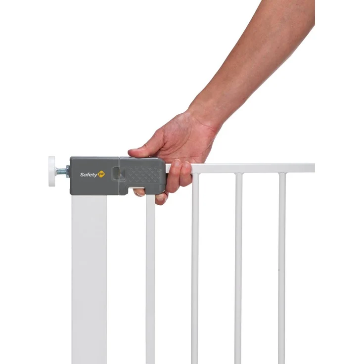 Safety 1st Quick Close Plus Treppenschutzgitter, extra sicheres Metall, Türschutzgitter zum Klemmen, weiß, bis 136 cm verlängerbar – Bild 4