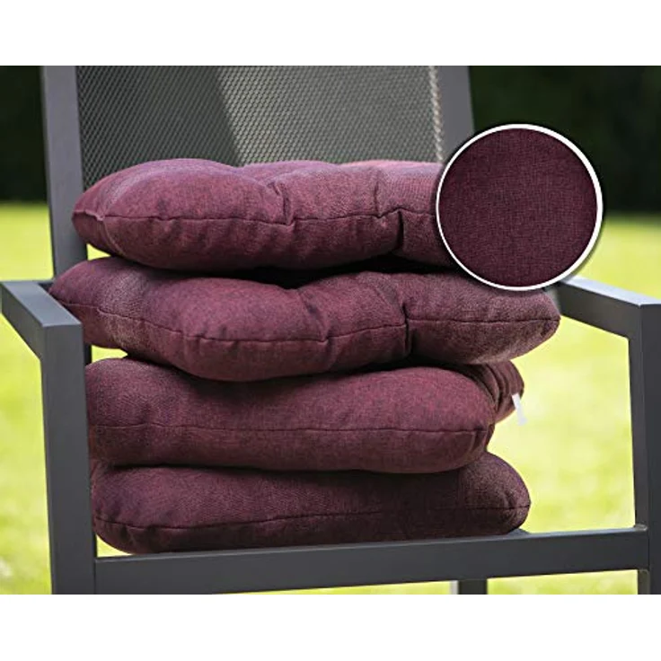 sunnypillow Stuhlkissen 4er Set Stuhlkissen 40x40 cm Bequeme 8cm, Polsterauflage Auflage für Stühle / Bänke – Bild 6