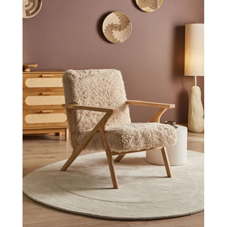 Sessel KISA Webpelz Hellbeige – Bild 3