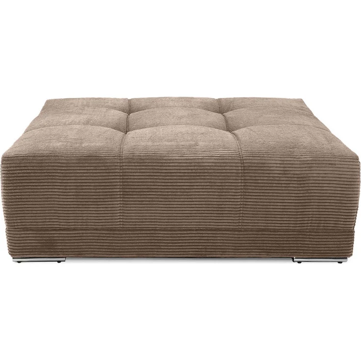 Polsterhocker XXL für Big-Sofa 120x120, Federkern Polstersitz Cord Braun Taupe – Bild 4