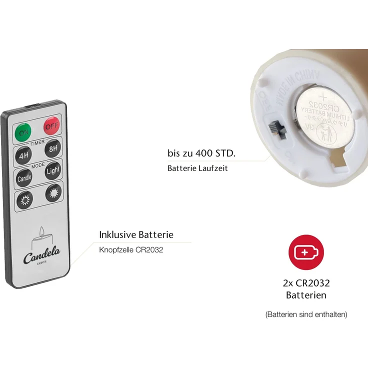 LC Home LED-Kerze Candela Lights LED Kerzen Teelichter 12er Set ?4,5cm – Bild 6